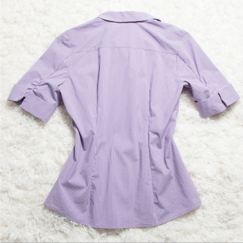 The Limited Essentials Purple Button Short Sleeve - Picture 3 of 5